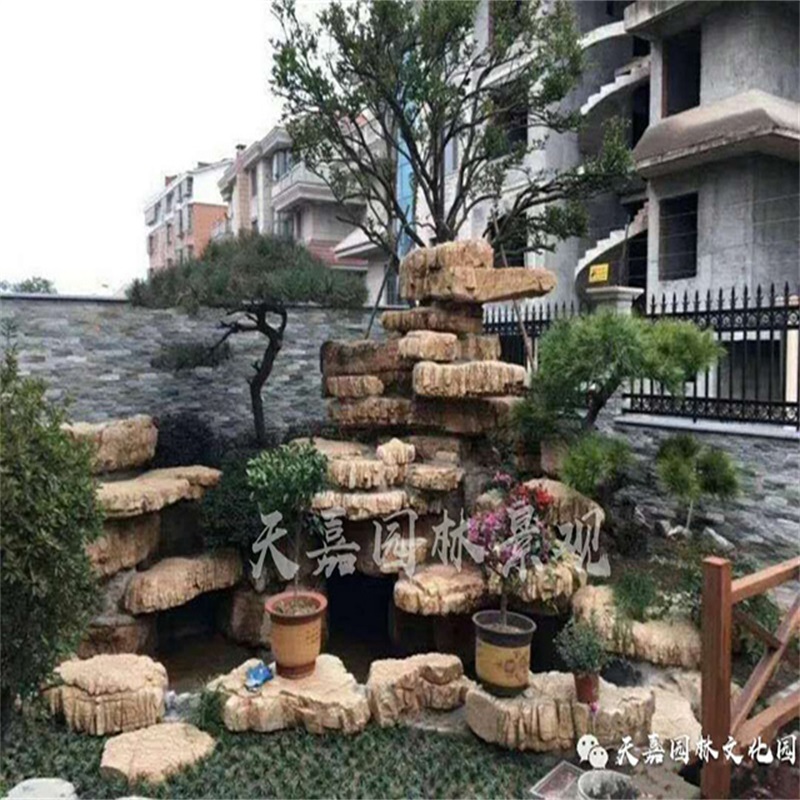 南京庭院鱼池假山设计图