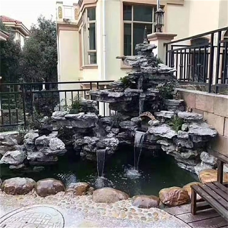 南京别墅庭院假山鱼池图