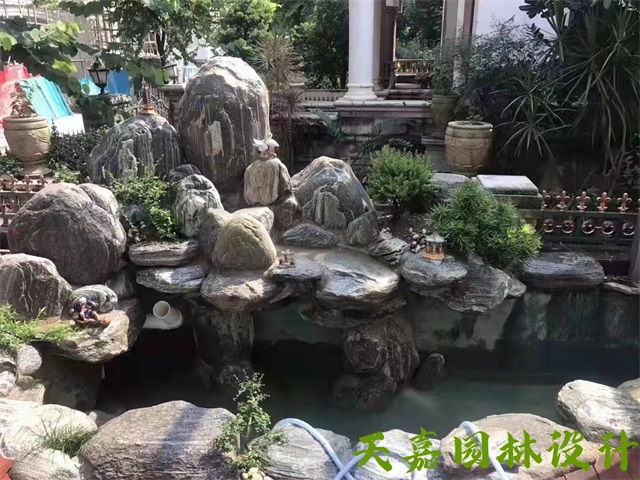 南京庭院鱼池假山图解